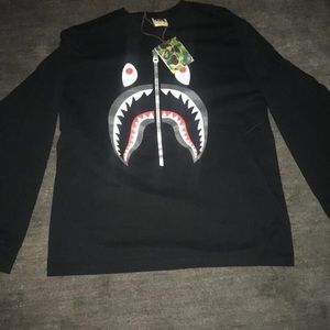 Bape Long Sleeve Zipper Tee